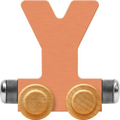 NameTrain Pastel Letter Car Y - Made in USA (Orange)