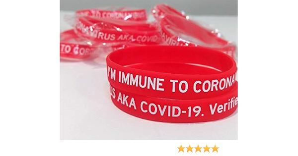 Amazon Com I M Immune To Corona Aka C Verified By Md 0 5 Wristbands 5 Pk Office Products Amazon Com I M Immune To Corona Aka C Verified By Md 0 5 Wristbands 5 Pk Office Products