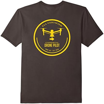 Mens Drone UAV UAS FAA Quadcopter Pilot Part 107 T-Shirt XL Asphalt