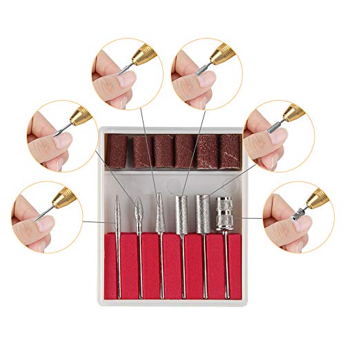 Electric Nail Drills for Acrylic Nails Kit Nail File Machine Professional Portable Manicure/Pedicure Tool Include Rechargeable Battery, Heat Sink Grinder Pen Nail Polisher Set Nail Drill - Thumbnail 6