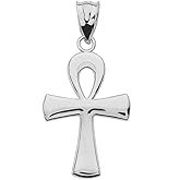 Claddagh Gold Polished 925 Sterling Silver Egyptian Ankh Cross Charm Pendant