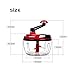 Momugs 8 Cup Red Food Processor, Manual Hand-powered Crank Large Chopper Mincer Blender Mixer Cutter with Clear Container for Baby Kids Toddler to Chop Meat Fruits Vegetables Nuts Herbs Onions Garlics