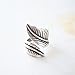 TraveT Adjustable Ring Sliver Plated Leaves Ring Round Rings For Women Men