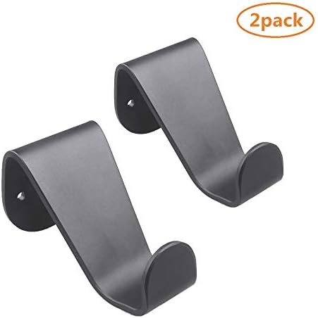 DEDC Vehicle Seat Coat Hooks, Aluminum Alloy Seat Headrest Back Hook Bag Holder Coat Hangers, Set of 2, Black