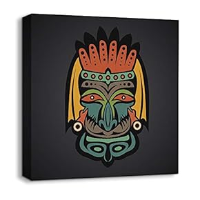 Canvas Wall Art African Culture Pattern Painting Artwork for Home Prints Framed - 12x12 inches