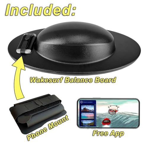 Wakesurf Balance Board by Lakesurf with Motion Tracking App & Phone