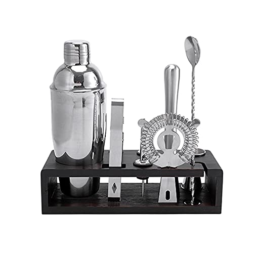 Amusingtao Barkeeper-Set, 10 Stück Cocktail Shaker Edelstahl Barkeeper-Set Cocktail Shaker Set mit Stilvollem Ständer… – Bild 5