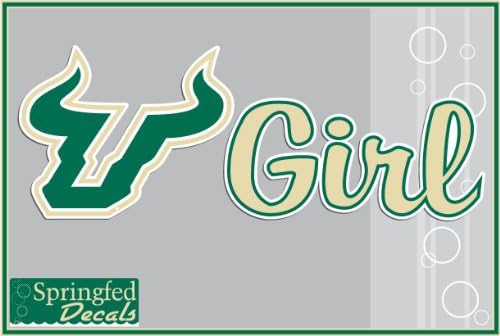 USF BULLS GIRL w/ BULL HORNS 6" Vinyl Decal South Florida Car Truck Sticker