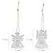 JOYIN Christmas Set of 12Pcs Spun Angel Ornament, Clear Angel Hanging Ornaments with LED Lights for Christmas Tree Decorations, Xmas Party Favor