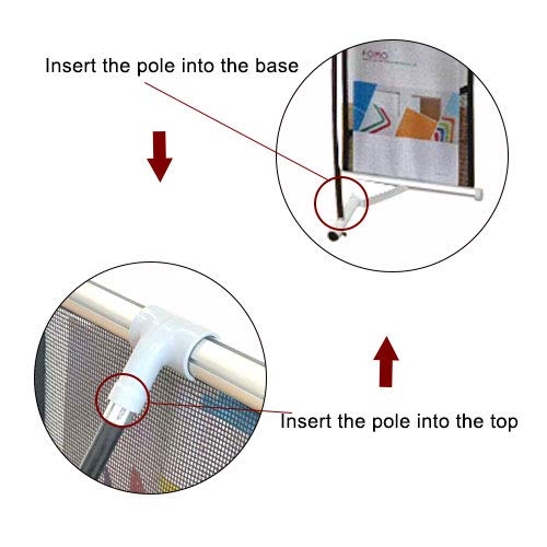 JIUYE A4 Folding Magazine Literature Stand, Roll up Mesh Brochure Display Rack 8Pockets for Tradeshow and Events Use,Easy Assembly