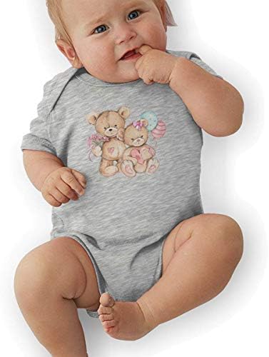 HOTNING Toddler Baby Boy's Bodysuit Short-Sleeve Onesie Bear Lovers Toys Print Jumpsuit Summer Pajamas