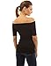 PattyBoutik Women Off Shoulder Elbow Sleeve Top (Black Medium)