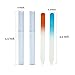 2 Pcs Nail File Etched Crystal Nail File Double Sided Emery Board for Natural and Acrylic Nails,Glass Nail File with Case