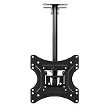 Vemount Adjustable Ceiling TV Mount Fits Most 17-45" LED LCD Plasma Monitor Flat Panel Screen Display with VESA 200 x 200 100 x 100mm for Toshiba, Samsung, LG, Vizio, Sony, Dynex, Insignia