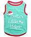 Parisian Pet Dog Tshirt - Embroidered “Santa’s Little Helper “ Dog Shirt - Lightweight Cotton Dog Christmas Outfit - Sleeveless Christmas Dog Clothes - Dog Shirts for Large Dogs - XL