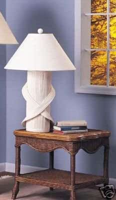 white wicker table lamp