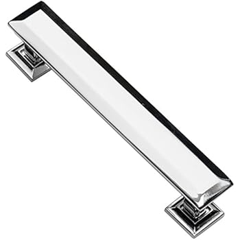 Southern Hills Cabinet Pull Polished Chrome, 4 Inch Screw Spacing, Beveled Handles, Pack of 5, Modern Cabinet Hardware