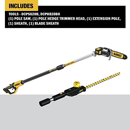 DEWALT 20V MAX* Pole Saw and Hedge Trimmer Attachment, 15foot Reach