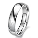 KONOV Mens Womens Heart Stainless Steel Promise Ring 