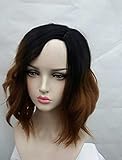 Tsnomore Chic Shoulder Length Halloween Cosplay Culry Bob Women Wig (Brown Ombre)