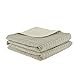 Comfort Spaces Reversible King Quilt Set Taupe - 3 Piece Bayley Mini Quilt Set Ivory Reverse – Embroidery Stitches King Size Quilt Includes 1 King Quilt / 2 Shams
