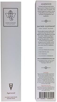 Sacred Elephant | Pure Luxury Incense | Agarwood | 10 Hand Rolled Sticks