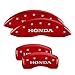 MGP Brake Caliper Covers Compatible with 2009-2025 Honda Pilot, 2017-2025 Honda Ridgeline - Powder-Coated Finish, 4PCS Front and Rear (Red - Honda Engraving)