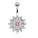 BodyJ4You Belly Button Ring Jeweled Flower