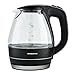 Ovente 1.5L BPA-Free Glass Electric Kettle, Fast Heating with Auto Shut-Off and Boil-Dry Protection, Cordless, LED Light Indicator, Black (KG83B) (Renewed)
