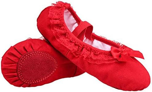 KVbaby Soft Canvas Ballets Pumps Dance Slippers Split Flat Yoga Pilates Gymnastics Shoes for Girls Women Size
