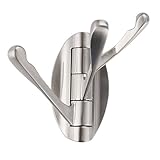 AKDSteel Coat and Hat Hook Hanger Swing Arm Solid Metal, Wall Mount Hooks Polished Chrome