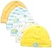 Gerber Baby 5-Pack Caps, Yellow Elephant, Newborn