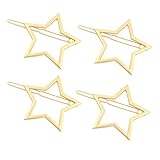 Olpchee 4 Pcs Fashion Gold Hair Clips for Girls Women Headwear Simple Hollow Star Ponytail Hairpins Wedding Bridesmaids Bridal Ornament
