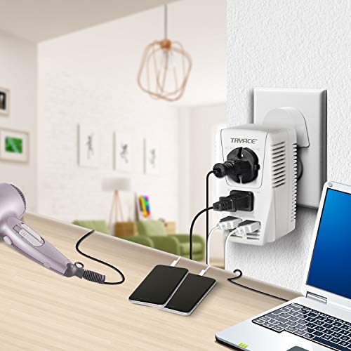 TryAce Upgraded 2000W Voltage Converter with 2 USB Ports,Set Down 220V to 110V Power Converter for Hair Dryer/Straightener/Curling Iron, Travel Transformer for UK/AU/US/EU Plug Travel Adapter - Thumbnail 4