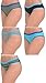 Jordache Women's Cotton Bikini Panties (7, Blue Stripes)