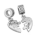 LilyJewelry Heart Love Mom Mother Son Charm Puzzle Dangle Beads For Snake Chain Bracelet