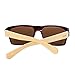 WISH CLUB Wood Square Handmade Sunglasses UV 400 Lenses Classical Style for Women and Men Adults Wooden Bamboo Vintage Light Retro Glasses (Brown)