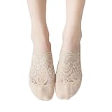 Toe Ankle Sock For Women Cotton Blend Lace Antiskid Invisible Low Cut Socks