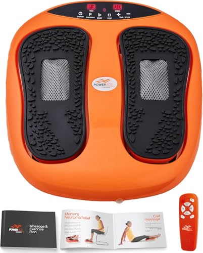 POWERFIT ACCELERATED TRAINING Power Legs - Masajeador eléctrico de pies con control remoto, velocidad ajustable, vibración, masajeador de pantorrillas, masajeador de pies para aliviar el dolor de neuropatía, fascitis plantar