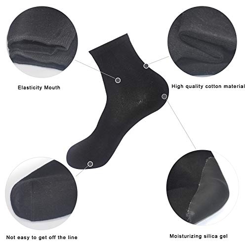 Elutong 3 Pairs Soft Gel Heel Socks Ventilate Stealth Hosiery Or Dry Hard Cracked Skin Moisturizing Day Night Care Skin Calluses, Cuticles, Rough Skin - Thumbnail 3