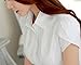 Double Plus Open Women's Button Down Shirts Pleated Business Casual Short Sleeve Blouse White 8