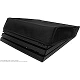 Playstation 4 Pro Dust Cover (PRO Model) by Foamy Lizard ® THE ORIGINAL MADE IN U.S.A. TexoShield (TM) premium ultra fine soft velvet lining nylon dust guard with back cable port (Horizontal)