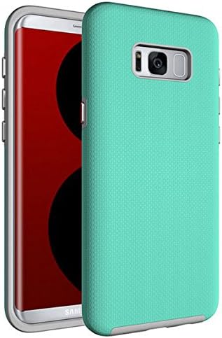 IDStore Galaxy S8 Plus Case [Mint Gray] + 2 TPU Screen Protectors - Dual-Layer Slim Protective Anti-Slippery Scratch-Resistant [Shock Absorbent] - Offers Full Body Cover for Samsung S8+ Plus(2017)