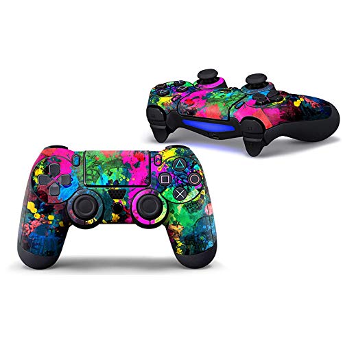 Sololife Colorful Paint PS4 Controller Skin Stickers for Sony Playstation 4 DualShock Wireless Controller