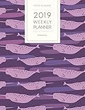 2019 Weekly Planner Narwhal: Dated With To Do Notes And Inspirational Quotes - Purple Narwhals Sea Unicorn (Cute & Adorable Calendar Diary Book) by 