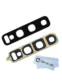 EShine - Lente de repuesto para cámara trasera trasera de cristal + adhesivo preinstalado para Samsung Galaxy S10 G973 S10 + Plus G975 (todos los portadores)