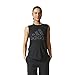 adidas Women's Athletics Graphic Drop Hem Muscle Tee, Black, Medium