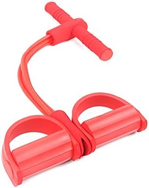 LvDD Resistance Band Yoga Sports Equipment for Belly Abdomen Waist Arm Leg Exercise, Elastic Bodybuilding Fitness Slimming Training Exercise Bands, Portable Home GYM Sit-ups Device (Red)