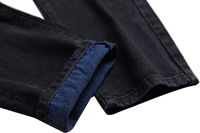 Baylvn Men's Ripped Distressed Destroyed Straight Slim Fit Jeans Skinny Casual Fashion Denim Pants