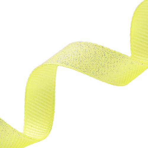 Morex Dazzle Glitter Grosgrain Ribbon, 5/8-Inch by 6-Yard, Baby Maize